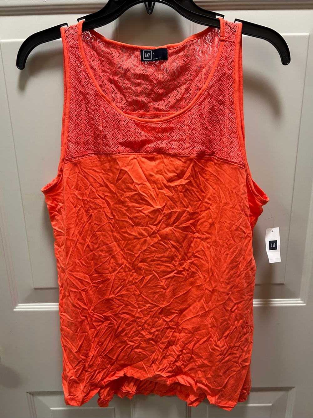 GAP Coral Lace Yoke Sleeveless Tank